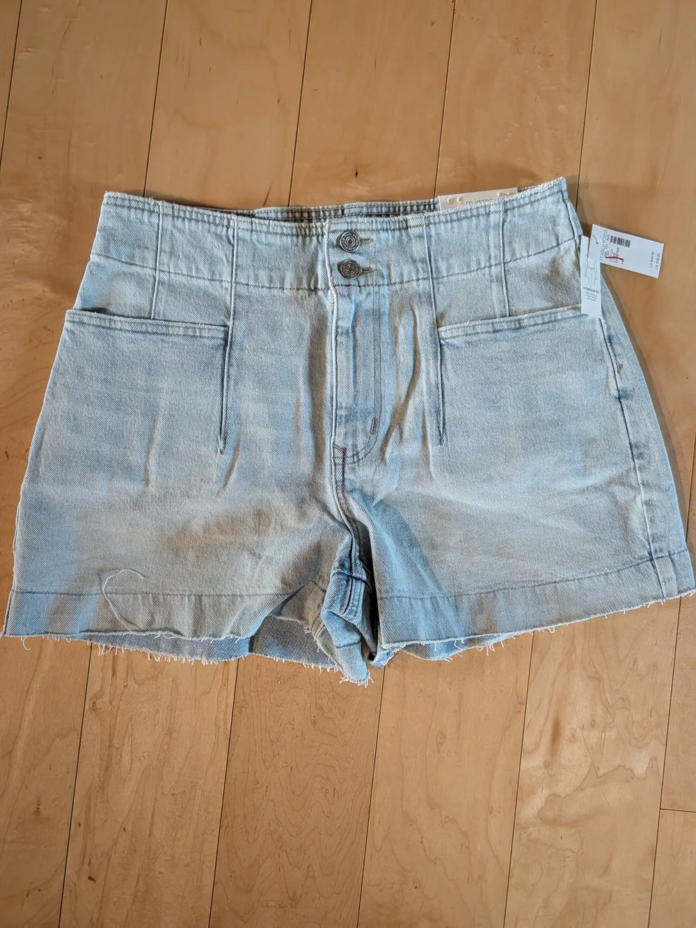Maurices Light Blue High-Rise Denim Shorts with Raw Edge